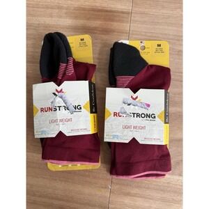 Fox River Run Strong Lightweight Crew Socks Lot of 2 Medium M Maroon Made USA